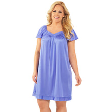 Load image into Gallery viewer, Exquisite Form® Flutter Sleeve Gown – náttkjóll með vængermum, Victory Violet