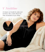 Load image into Gallery viewer, Exquisite Form® Short Gown – stuttur náttkjóll, Midnight Black