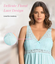 Load image into Gallery viewer, Exquisite Form® Sleeveless Long Nightgown – síður náttkjóll, Azure Mist