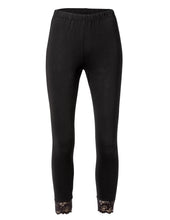 Load image into Gallery viewer, Trofe Leggings With Lace Trim - Black