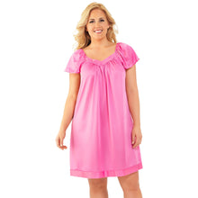 Load image into Gallery viewer, Exquisite Form® Flutter Sleeve Gown – náttkjóll með vængermum, Perfumed Rose
