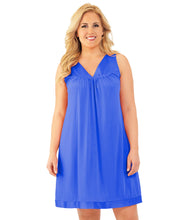 Load image into Gallery viewer, Exquisite Form® Short Gown – stuttur náttkjóll, Rocky Blue