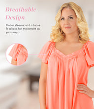 Load image into Gallery viewer, Exquisite Form® Flutter Sleeve Gown – náttkjóll með vængermum, Passion