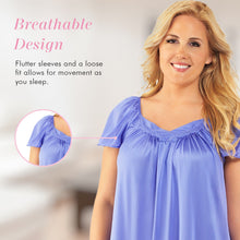 Load image into Gallery viewer, Exquisite Form® Flutter Sleeve Gown – náttkjóll með vængermum, Victory Violet