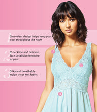 Load image into Gallery viewer, Exquisite Form® Sleeveless Long Nightgown – síður náttkjóll, Azure Mist