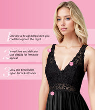 Load image into Gallery viewer, Exquisite Form® Sleeveless Long Nightgown – síður náttkjóll, Midnight Black