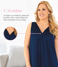Load image into Gallery viewer, Exquisite Form® Short Gown – stuttur náttkjóll, Navy