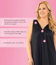 Load image into Gallery viewer, Exquisite Form® Short Gown – stuttur náttkjóll, Midnight Black