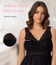 Load image into Gallery viewer, Exquisite Form® Sleeveless Long Nightgown – síður náttkjóll, Midnight Black