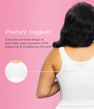 Load image into Gallery viewer, Fully® Front Close Wirefree Longline Posture Bra with Lace – brjóstahaldari, White