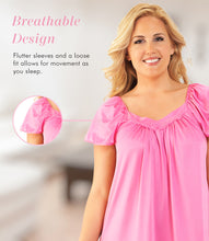 Load image into Gallery viewer, Exquisite Form® Flutter Sleeve Gown – náttkjóll, Midnight Black