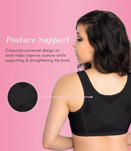 Load image into Gallery viewer, Fully® Front Close Wirefree Posture Bra with Lace – brjóstahaldari, Black