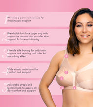 Load image into Gallery viewer, Fully® Side Shaping Wirefree Bra with Floral Lace – brjóstahaldari, Rose Beige