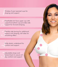 Load image into Gallery viewer, Fully® Side Shaping Wirefree Bra with Floral Lace – brjóstahaldari, White