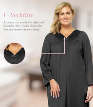 Load image into Gallery viewer, Exquisite Form® Long Sleeve – náttkjóll, Midnight Black