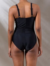 Load image into Gallery viewer, Bali Body control swimsuit – sundbolur, Black and watercolor print