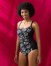 Load image into Gallery viewer, Swimsuit Floral Brush Marmaris – sundbolur, Black
