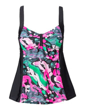 Load image into Gallery viewer, Tankini Aquarelle – tankini toppur, Black and Watercolor Print