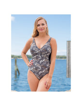 Load image into Gallery viewer, Naples Swimsuit Wildlife – sundbolur, Black/Animal Print